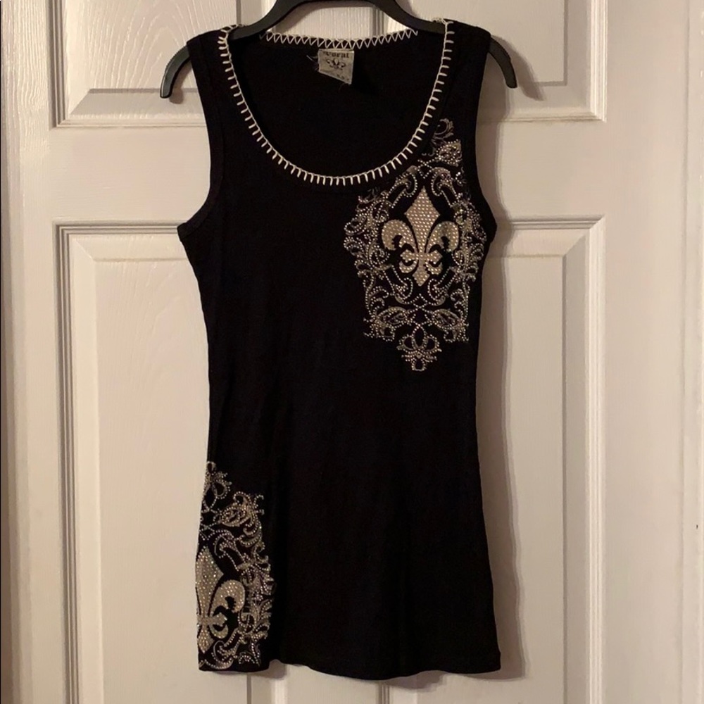 Vocal beaded tank top